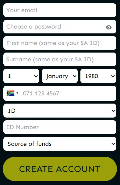 Registration form