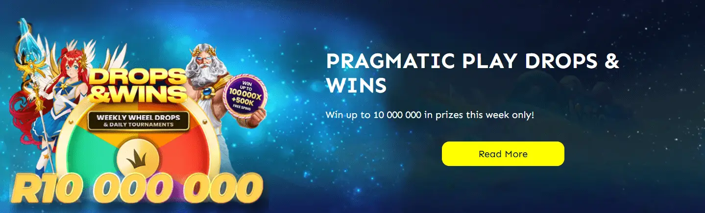 Drops & Wins tournaments in ZARbet